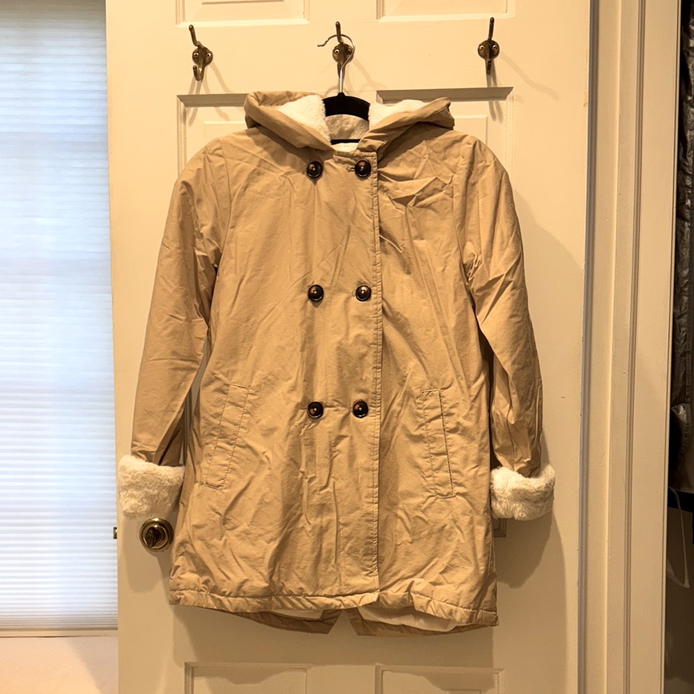 Mango Hooded Beige Trench Coat